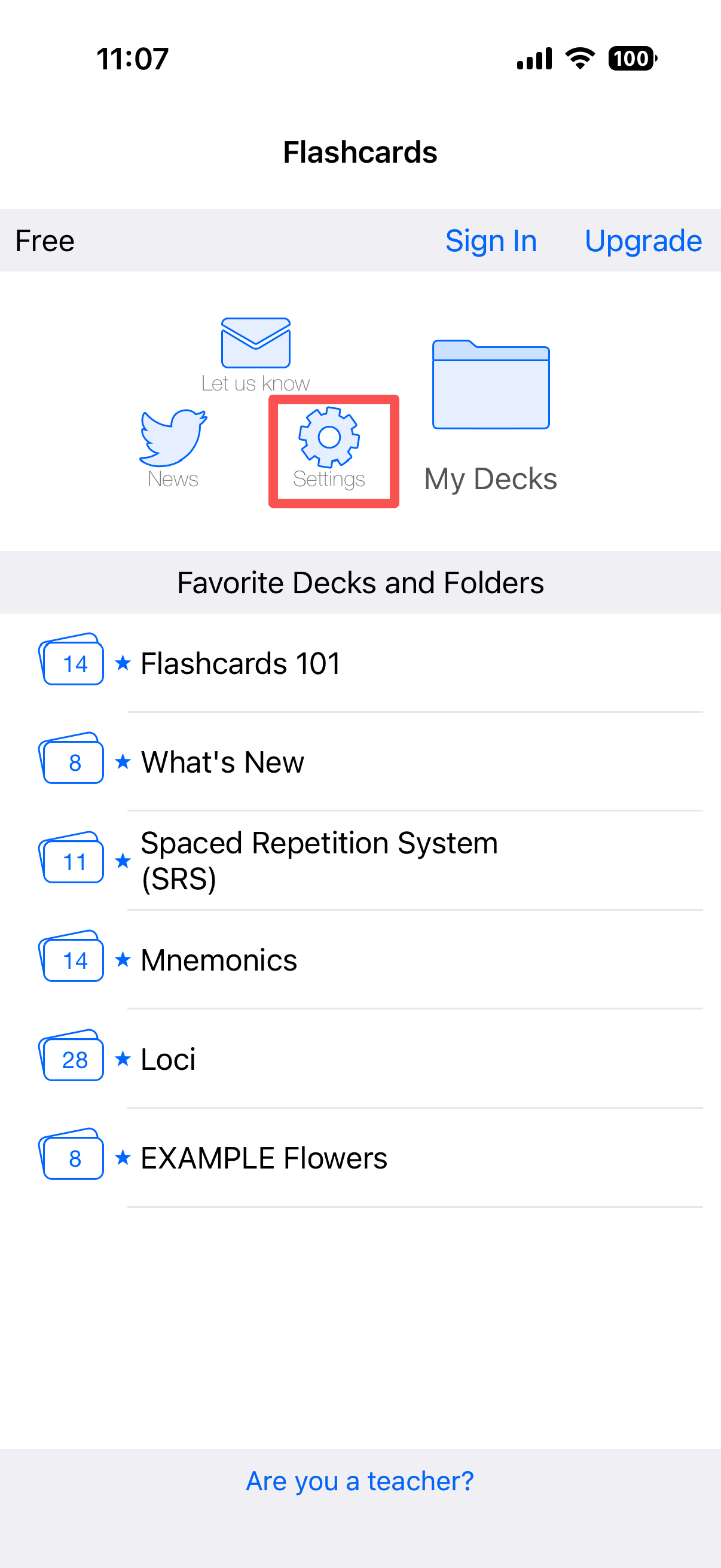 Open Settings